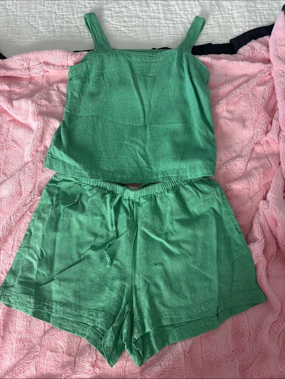 a new day Green Tank Top & Drawstring Shorts Set